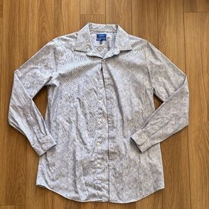 Apt. 9 Men's Light Gray Patterned Button Down Shirt
